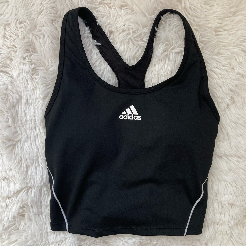 Adidas Primegreen Black Cropped Tank Top Womens XS